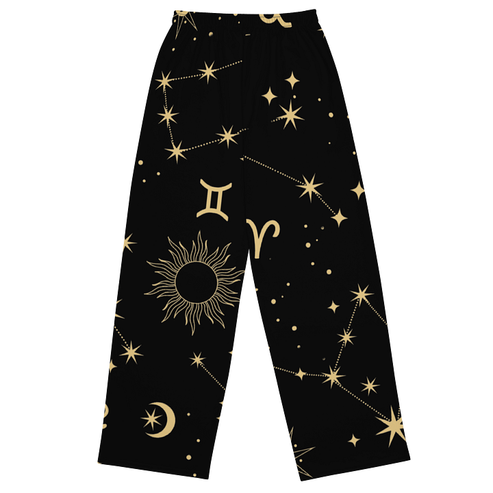 Celestial Zodiac Wide-Leg Pants All-Over Print Astrology Lounge Pants for Spiritual & Star Sign Style product image (2)