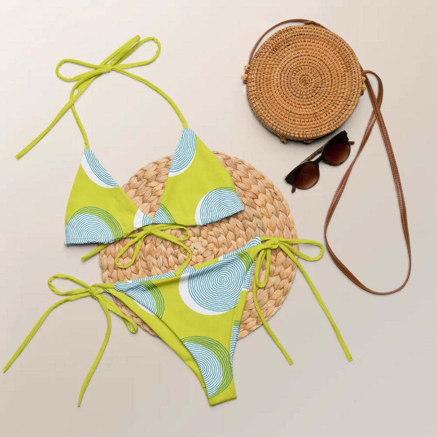 All-Over Print String Bikini - Lemon Green product image (8)