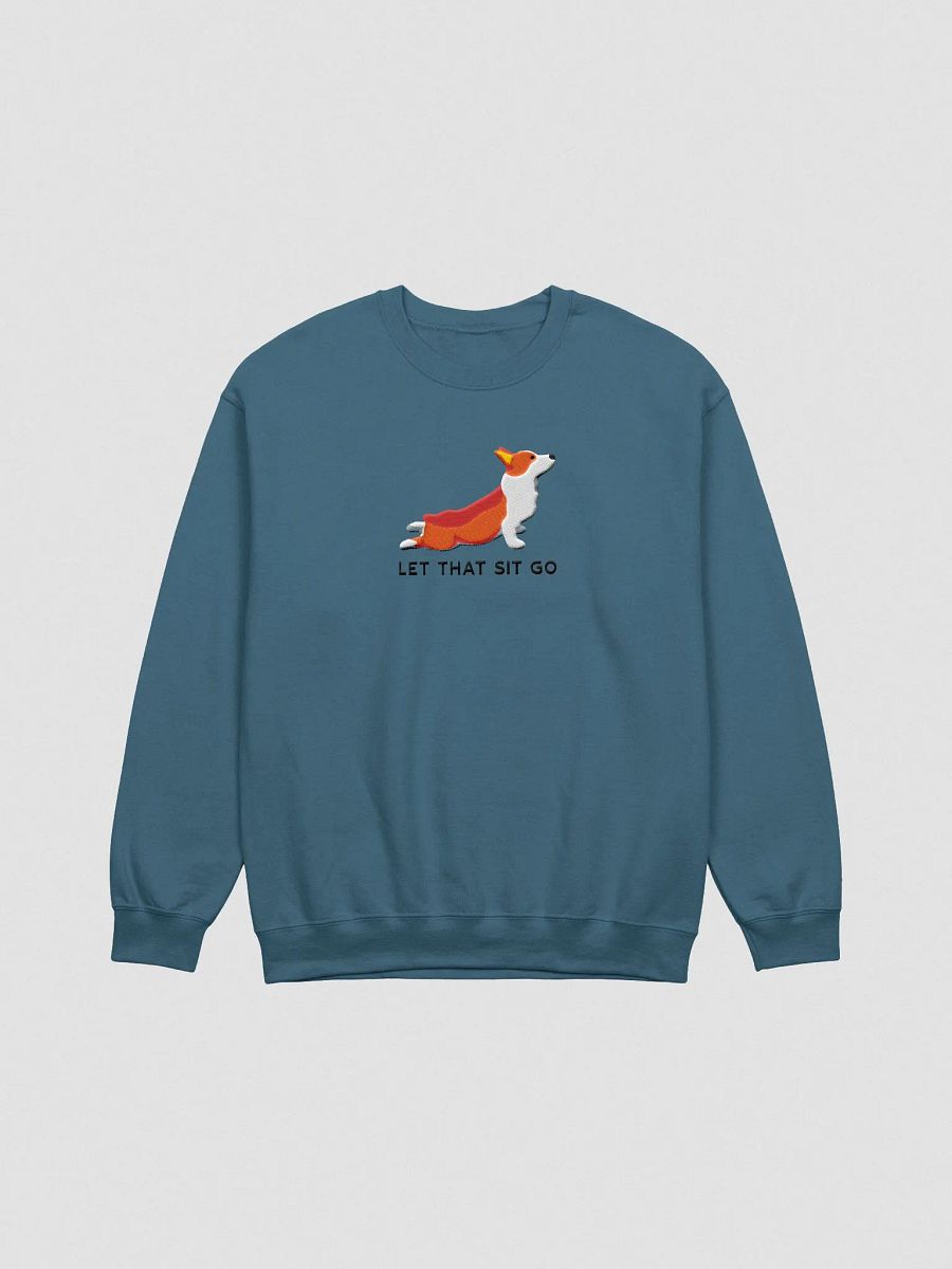 Let That Sit Go Sweatshirt (Embroidered) of a Pembroke Welsh Corgi product image (4)