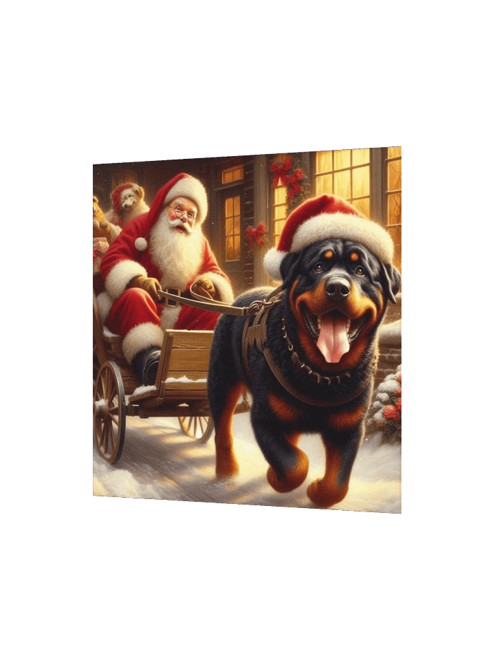 Rottweiler Santa's Sleigh Ride Poster product image (9)