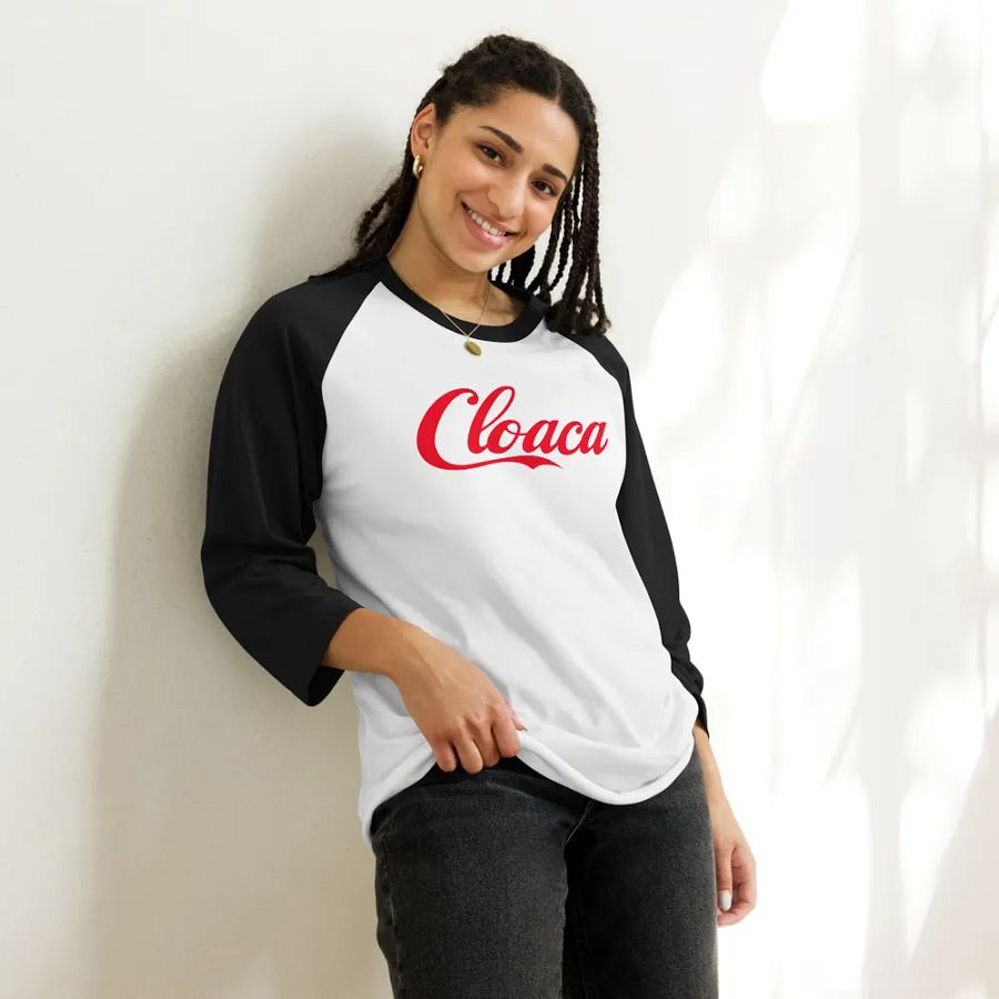 Cloaca Cola raglan (red text) product image (50)