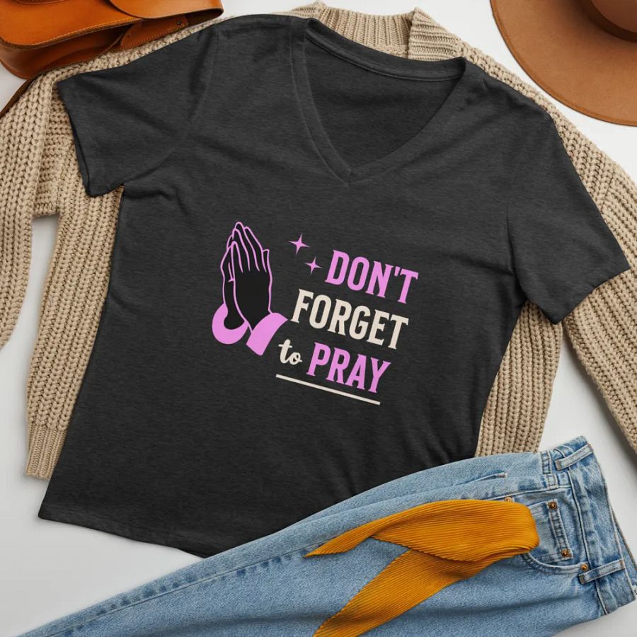 Pray Always Relaxed V-Neck Tee product image (3)