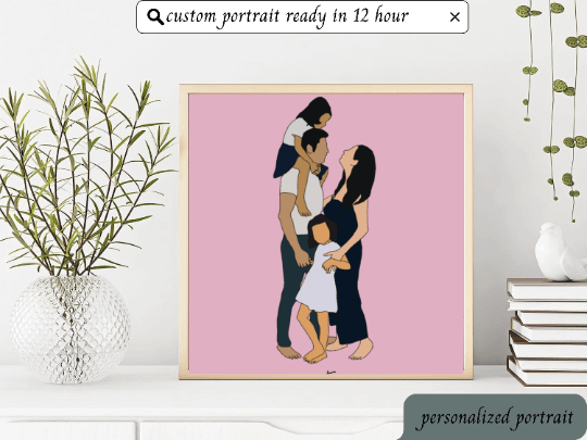 Custom Portrait, Minimalist Couple Portrait, Cute Cartoon Illustration, Personalized Print, Valentine Gift, Couple Memory Digital Gift product image (10)