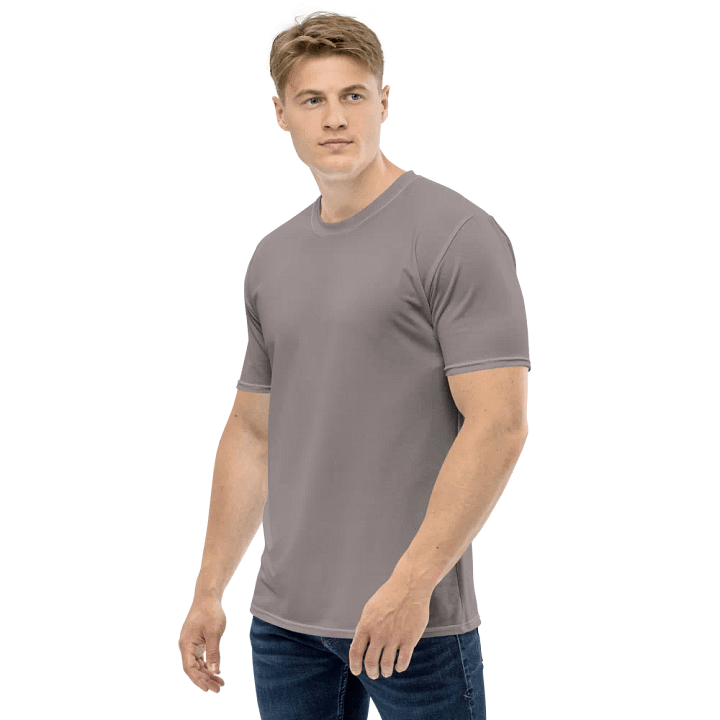 Plain Brownish Gray Light Summer Men's Crewneck Polyester Heavyweight Premium T-Shirt by Treasure Pie product image (2)