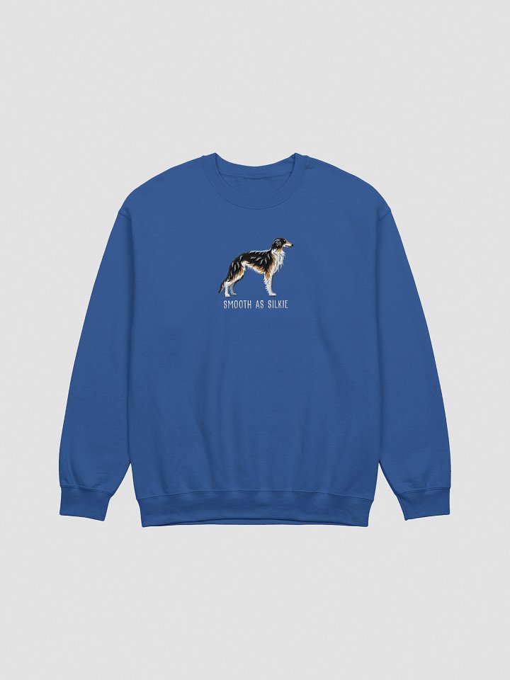 Smooth as Silkie Sweatshirt (Embroidered) of a Silken Windhound(Black & Tan) product image (7)