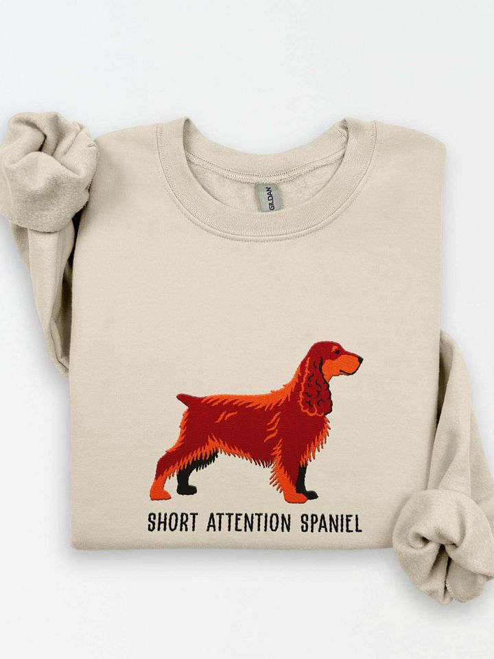 Short Attention Spaniel Sweatshirt (Embroidered) of a Field Spaniel(Liver & Tan) product image (1)