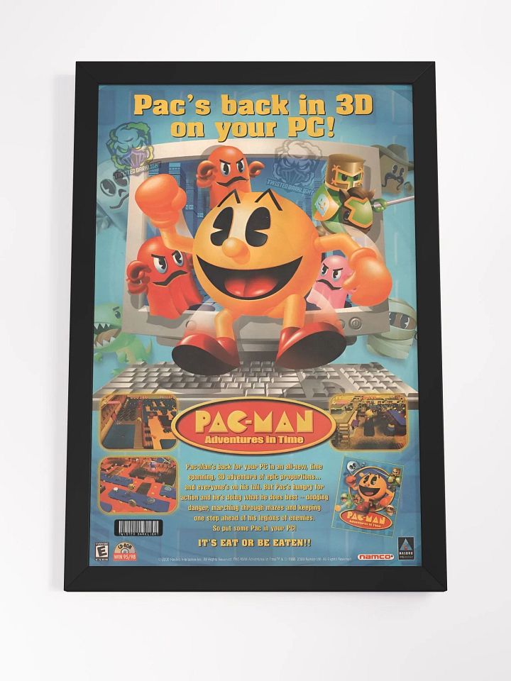Retro Poster - PAC-MAN Adventures in Time. advertisement Poster from 2000 - Size 12" x 18". product image (2)