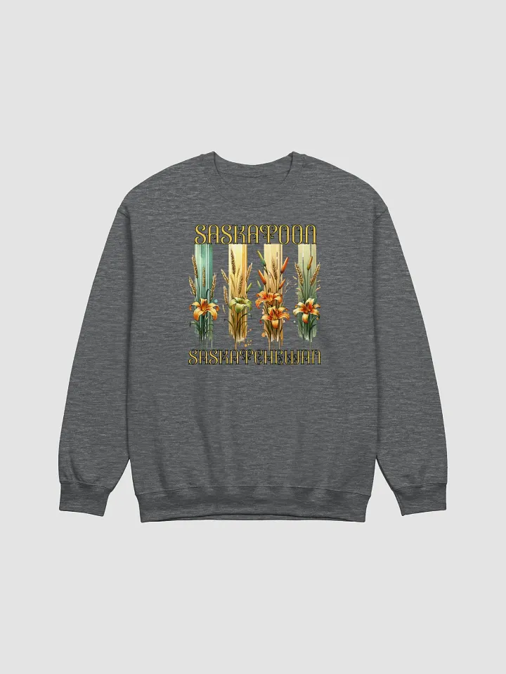Saskatoon Saskatchewan 4 Vertical Tiger Lily Wheat Air-Jet Spun Classic Crewneck Sweatshirt product image (3)