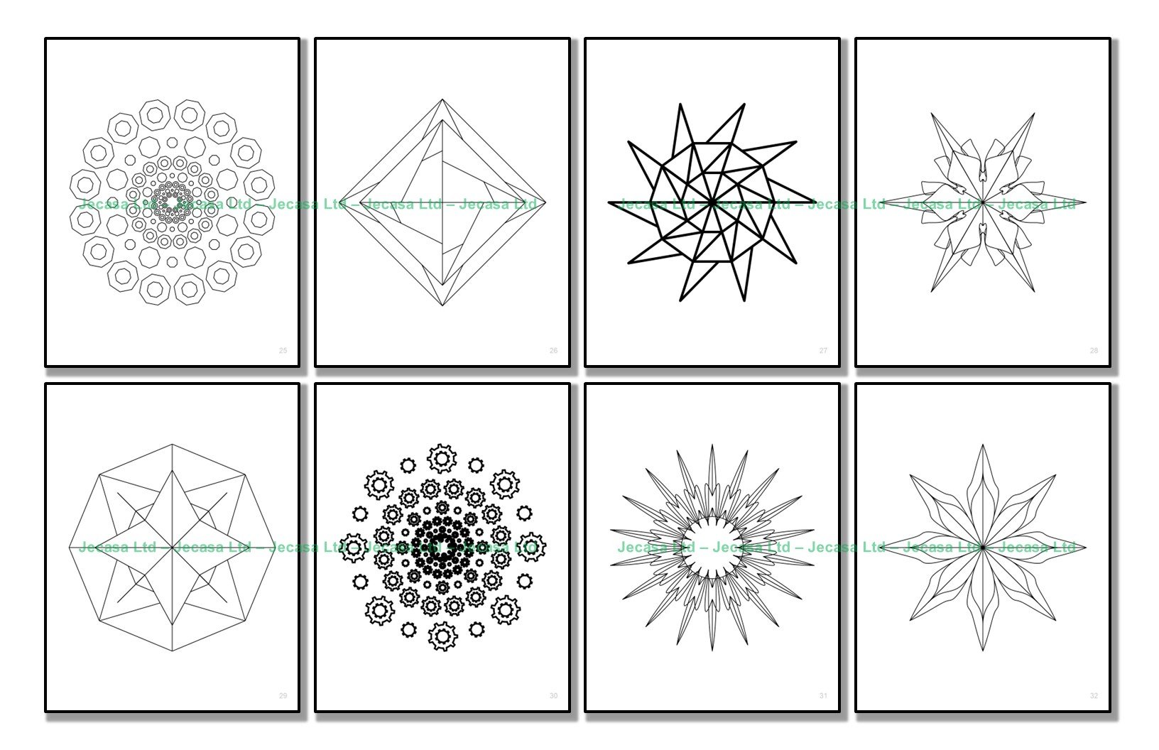 100 Geometric Mandala Coloring Pages | PDF | Digital File | Series GM2025 Vol. 5 product image (6)