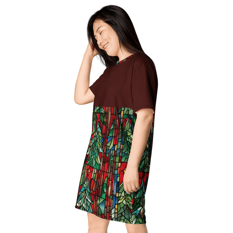 Stained Glass Christmas Tree T-Shirt Dress product image (4)