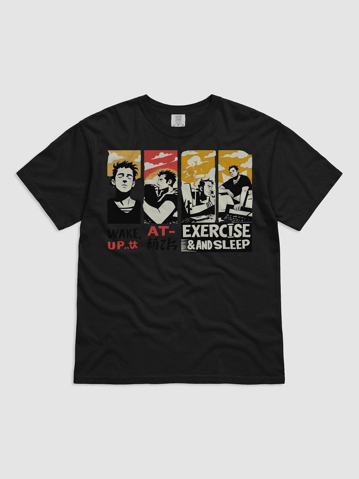 Global Wellness Mantra | Wake, Eat, Exercise, Sleep Art Heavyweigh T-Shirt product image (6)