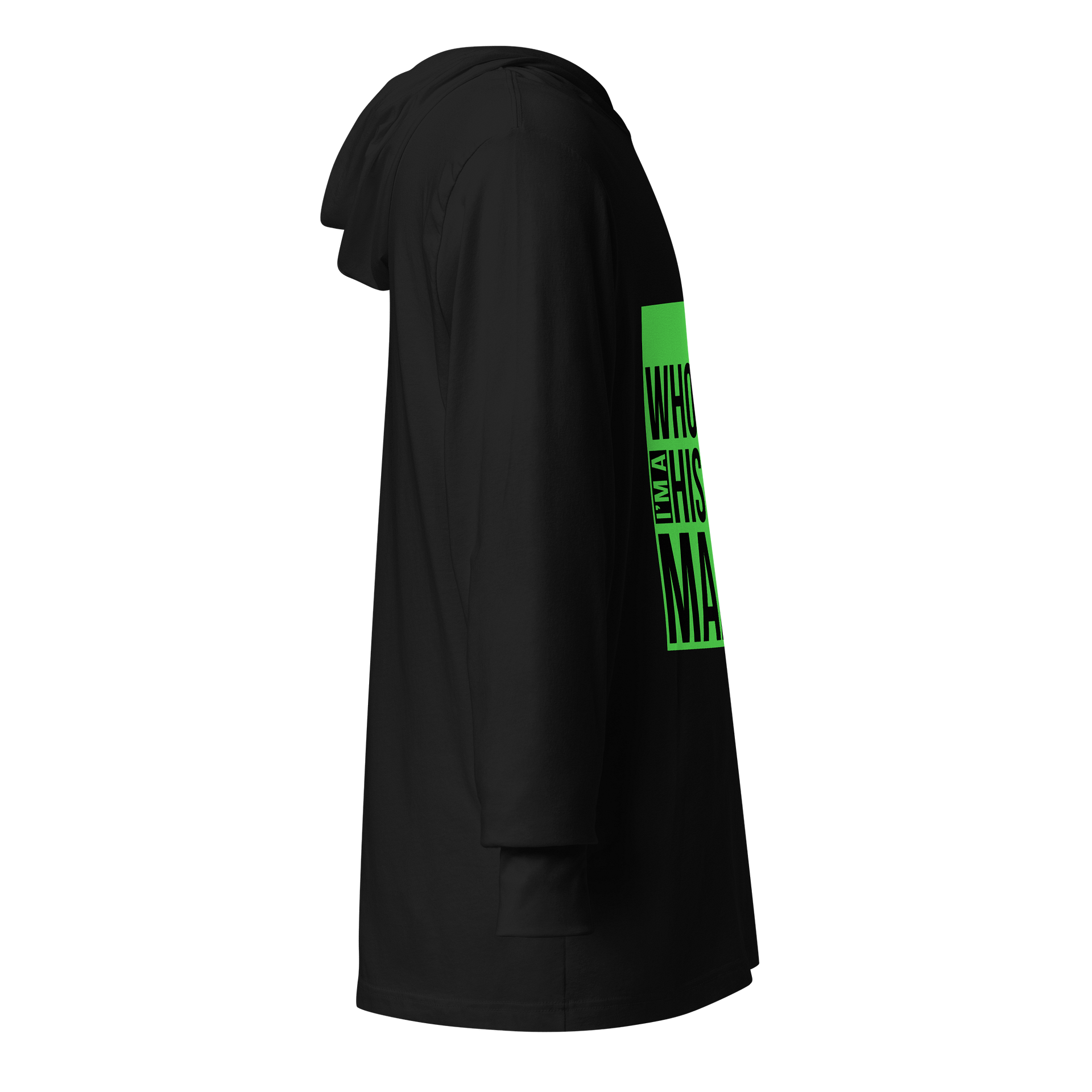 Who Am I Long Sleeve Black Hooded Tee product image (5)