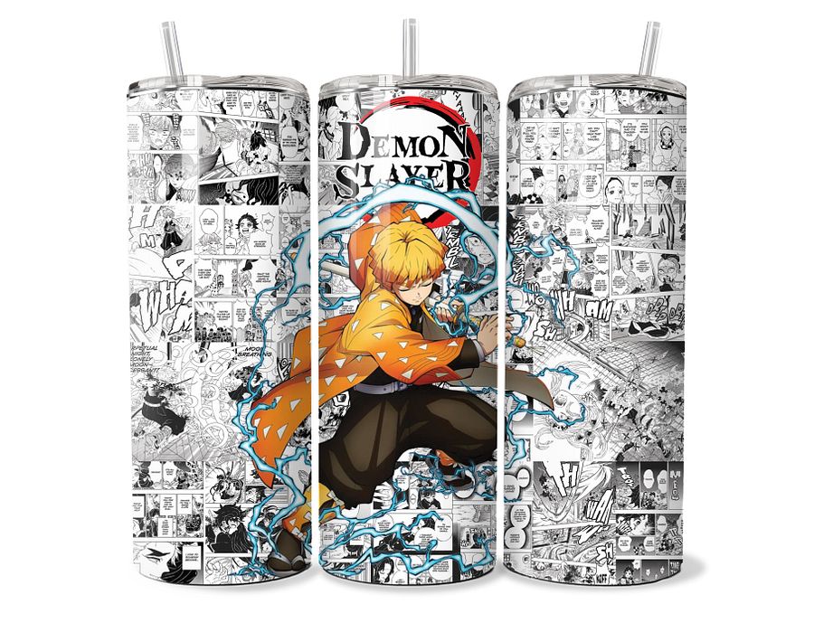 Demon Slayer - Zenitsu's Thunder Breathing Manga Tumbler - 20oz Stainless Steel product image (1)
