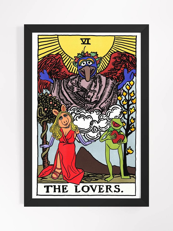 Piggy and Kermit Lovers Tarot Card Framed Print product image (1)