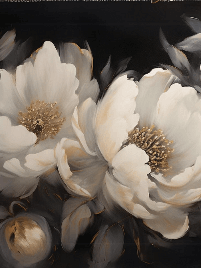 Vintage White Peonies Frame TV Art - No Frame, Digital Download product image (1)