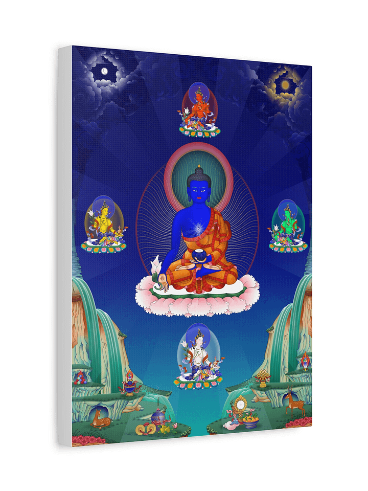 Medicine Buddha with Healing Dakinis thangka canvas print product image (2)