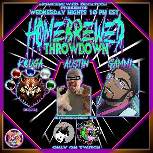 In less than an Hour we are welcoming back Kougamtg @choppingblock.creations and @loudmouth_heffa to the #throwdown We had a ...