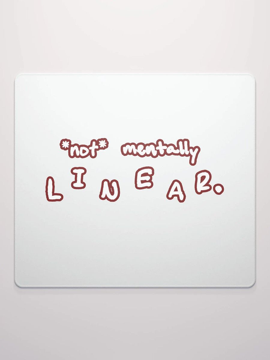 *not* mentally linear (lined design, #6D1616) mouse pad product image (2)