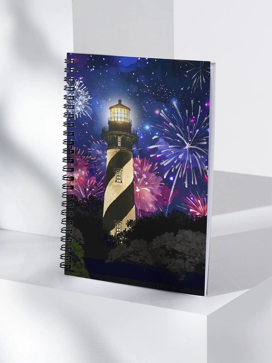 Fireworks Over St. Augustine Lighthouse – Florida Spiral Notebook product image (4)