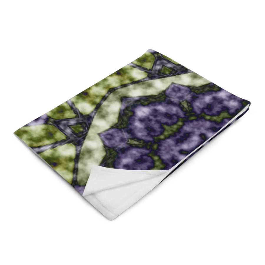 Bohemian 6 Pointed Madala Green and Purple/ Throw Blanket by Allcolor product image (5)