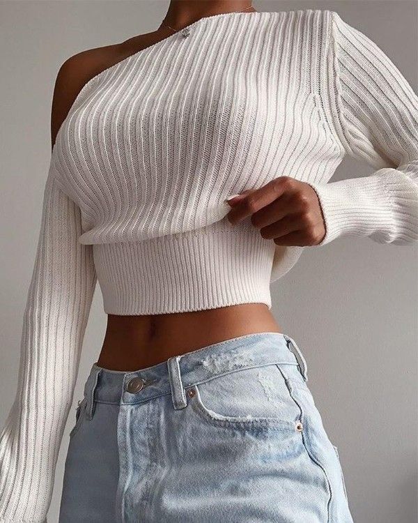 Crop knit sweater product image (1)