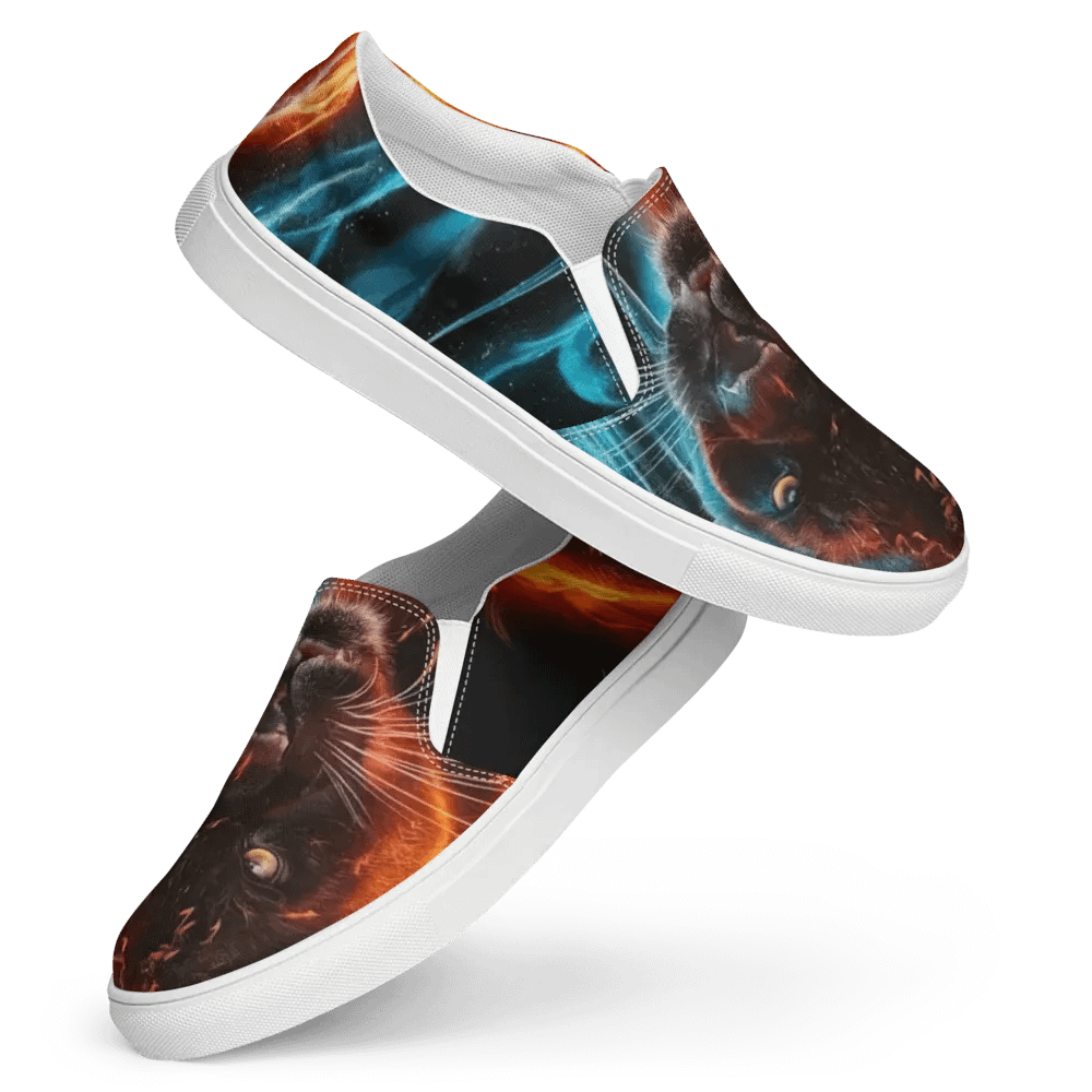 Ethereal Panther Fire and Ice Women's Slip-On Canvas Shoes product image (12)