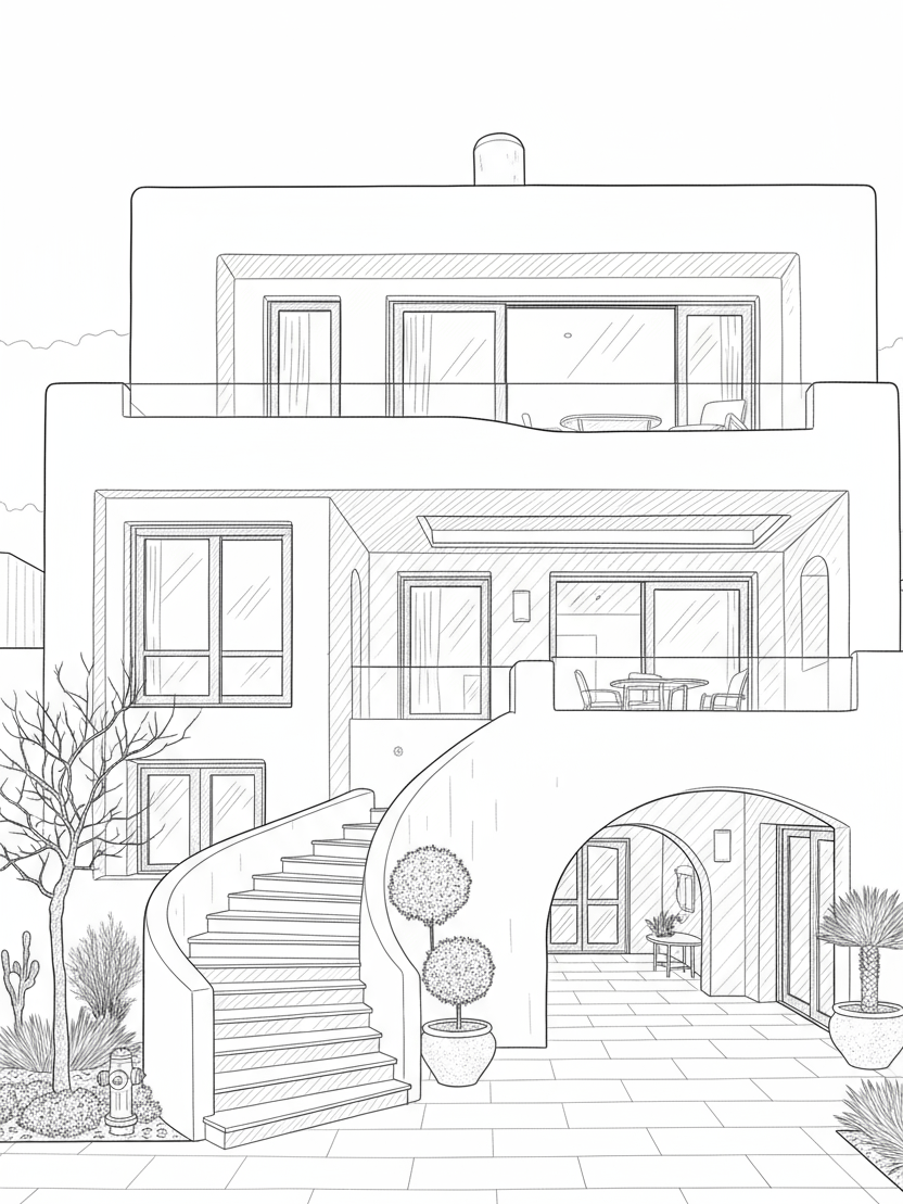 Modern Houses Coloring Book for Adults – Relax, Create & Express | 25 pages product image (2)