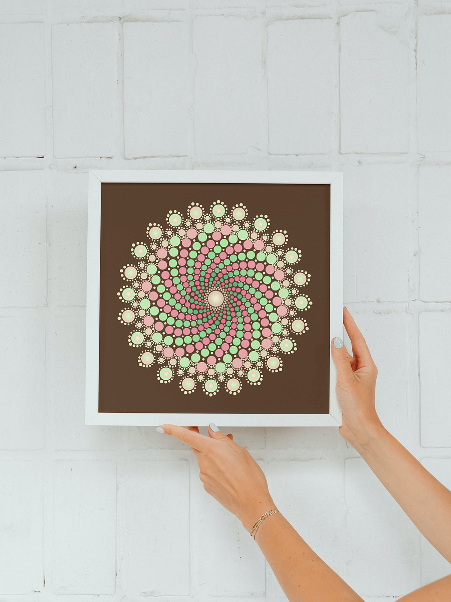 Green and Pink Mandala Poster, 2 JPG files product image (2)