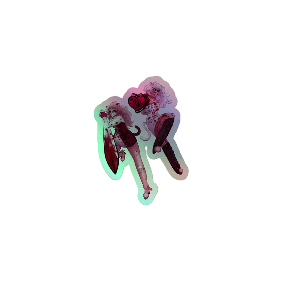 "Neopolitan Fan Service" Ingrid & Noure Kiss-Cut Holographic Sticker (with blood) product image (1)
