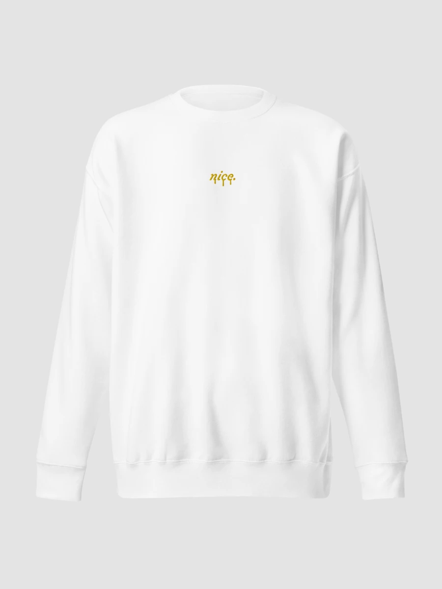 Premium 'Nice.' Drip Sweatshirt (White) product image (6)