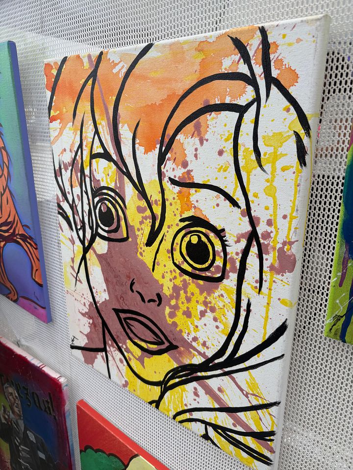 Hand painted 16x20 Mermaid Abstract Face Splatter product image (2)