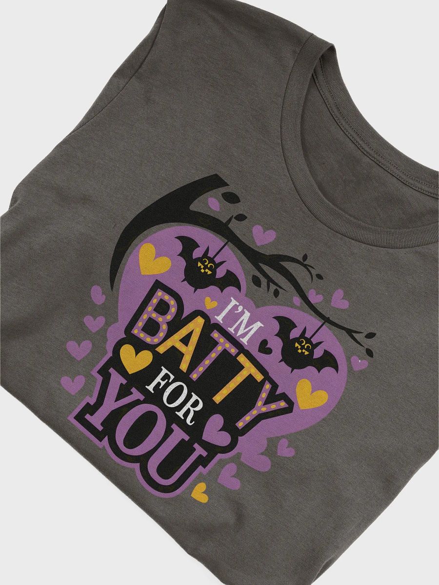 “I’M BATTY FOR YOU” t-shirt, Halloween love shirt, Cartoon bat apparel, Spooky and sweet shirt, Halloween heart design, Fun Halloween couple shirt, Cute bats shirt, Halloween humor apparel, gift idea product image (5)