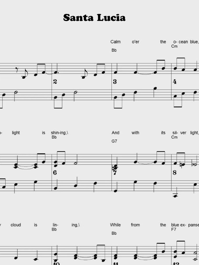 Santa Lucia - CS - Piano sheet music product image (1)