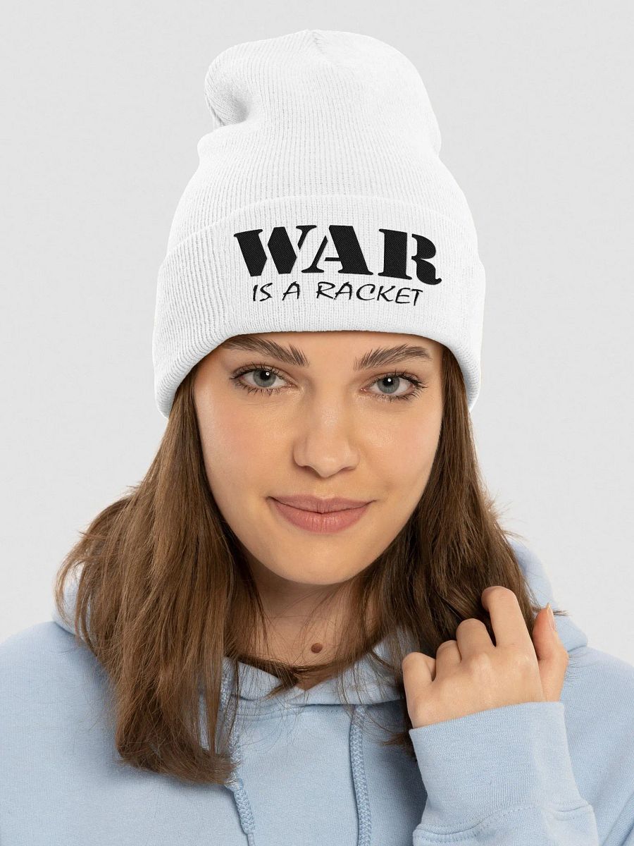 War Is A Racket - Black - Yupoong Cuffed Beanie product image (3)