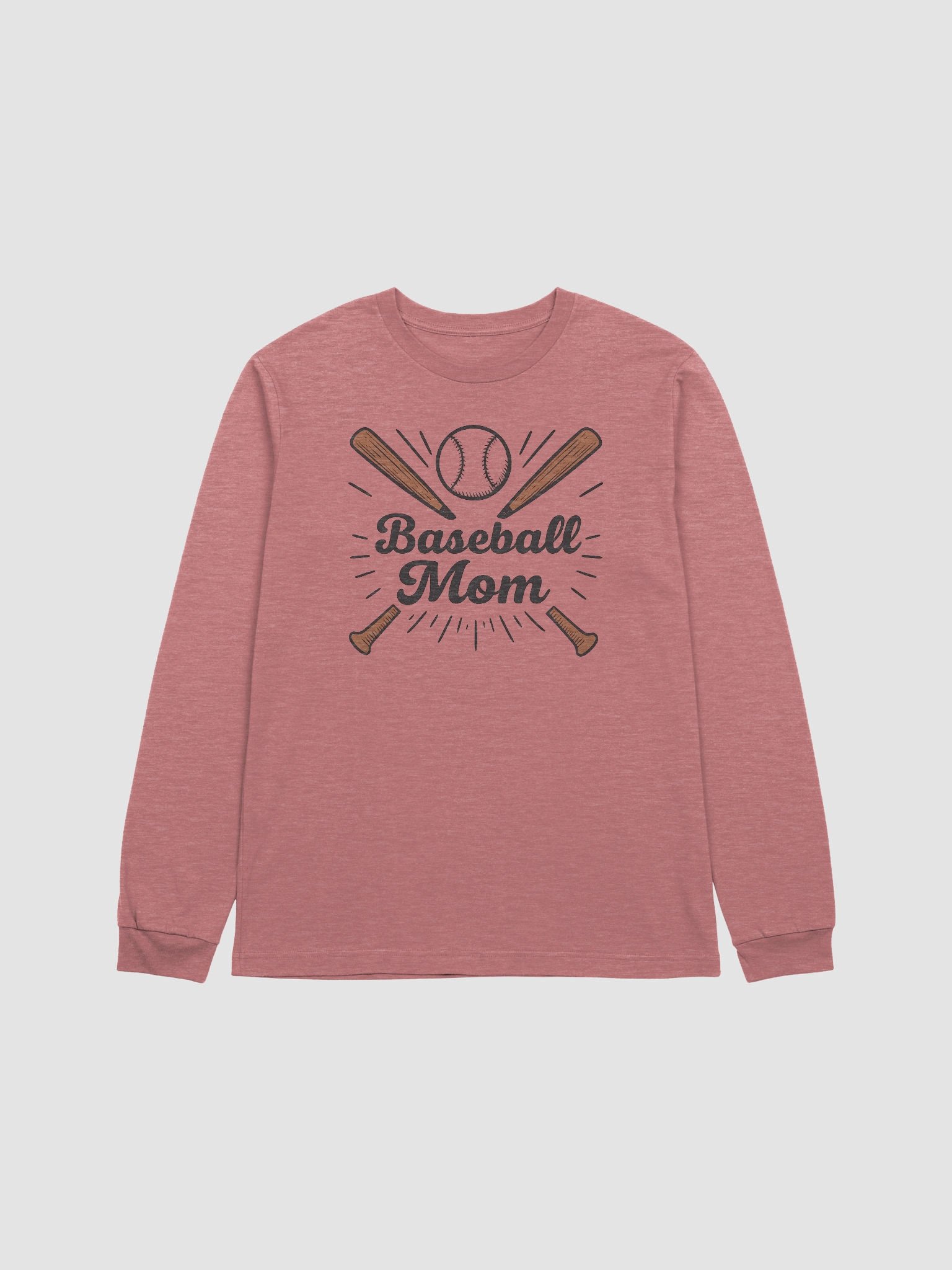 Baseball Mom Long Sleeve Tee – Vintage-Inspired Sports Shirt for Game Day Moms product image (1)