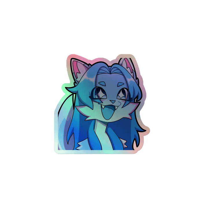 Wolfy Excited Holo Sticker product image (1)