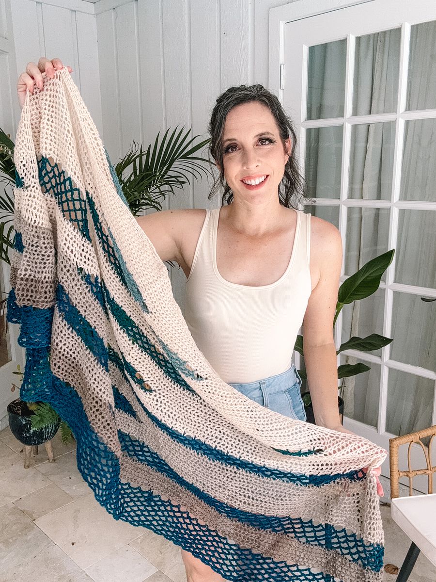 Fisherman's Wharf Short Row Crochet Shawl Pattern product image (7)