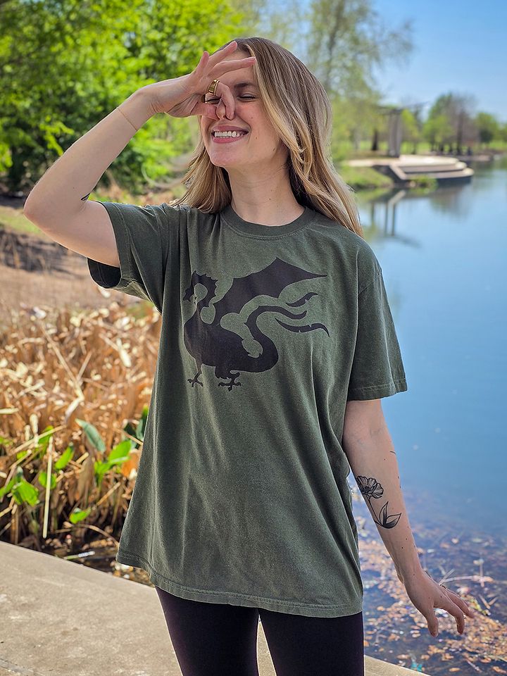 The Dusty Dragon Tee (Green Version) product image (1)