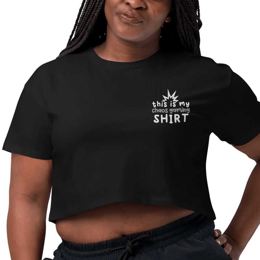 Chaos Gaming Shirt Emroidered Crop Top product image (1)