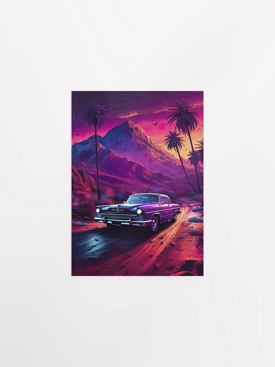 Synthwave aesthetic retro car, 60s car Lincoln/Chrysler [synthwave/vaporwave/cyberpunk] — aesthetic art print product image (6)