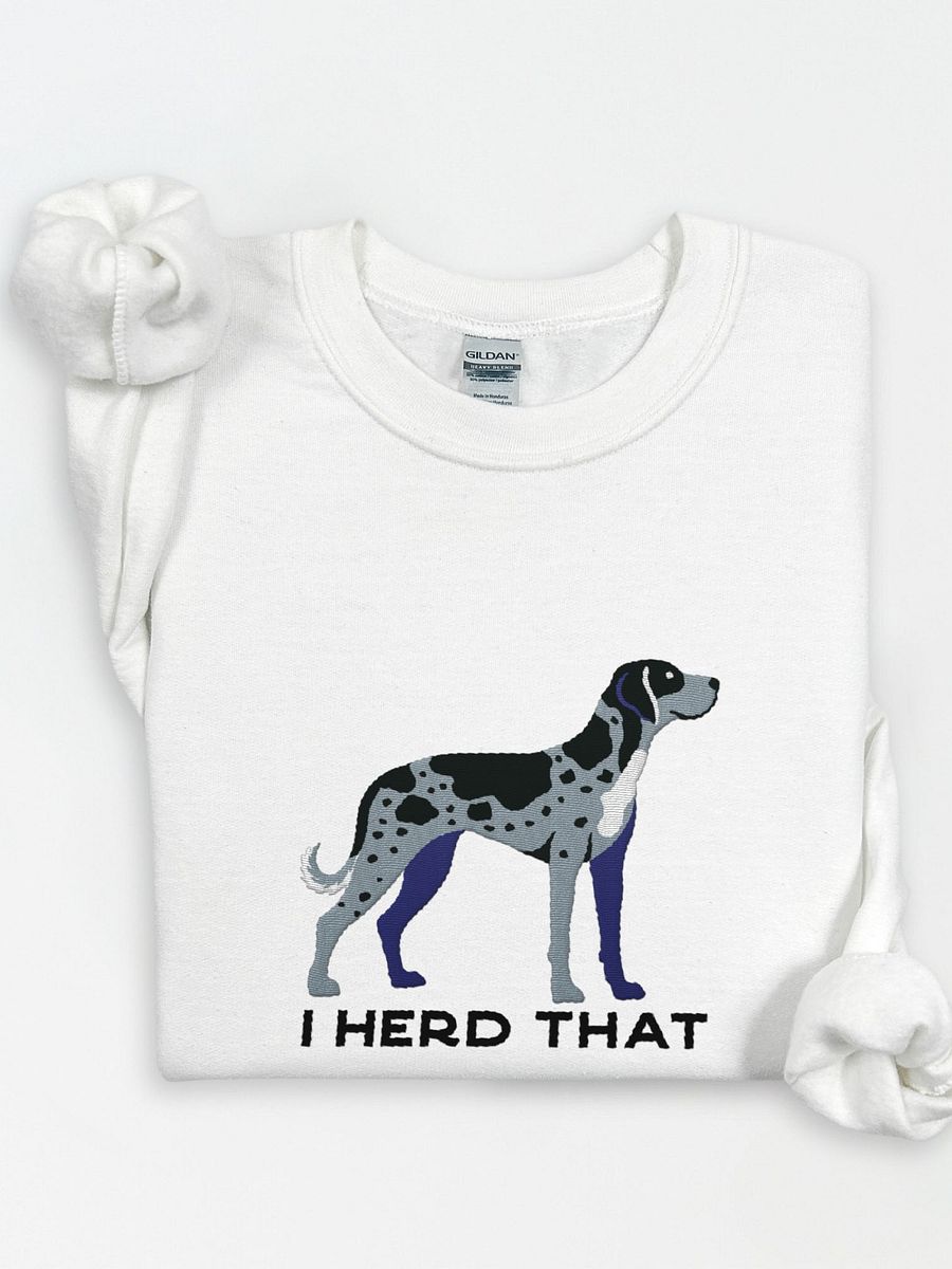 I Herd That Sweatshirt (Embroidered) of a Catahoula Leopard Dog(Blue Leopard) product image (1)