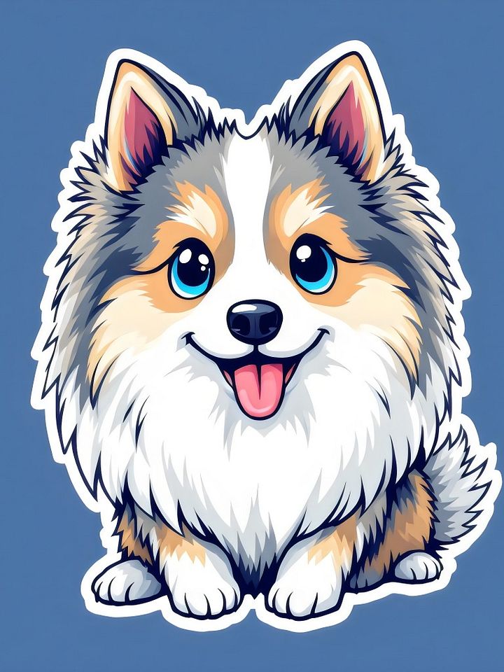 18 Cute Fluffy Cartoon Dog Illustration - Adorable Pet Lover's Delight - Kawaii stickers collection product image (2)