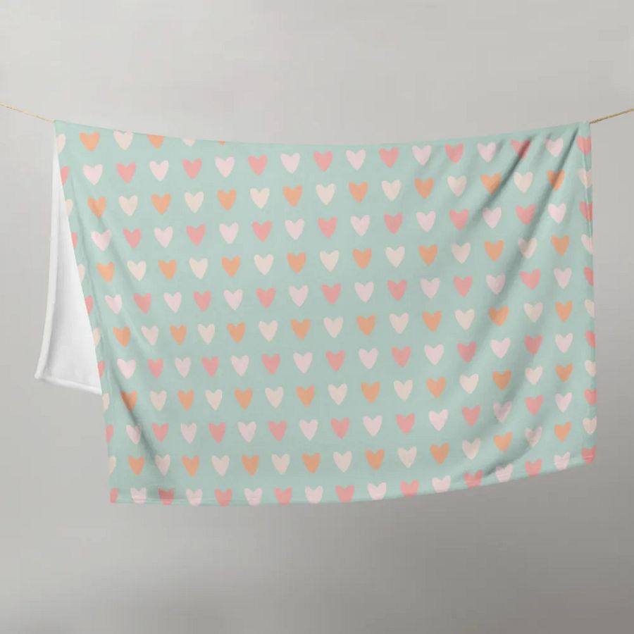 Simply Peachy Heart Throw - Peach and Mint product image (21)