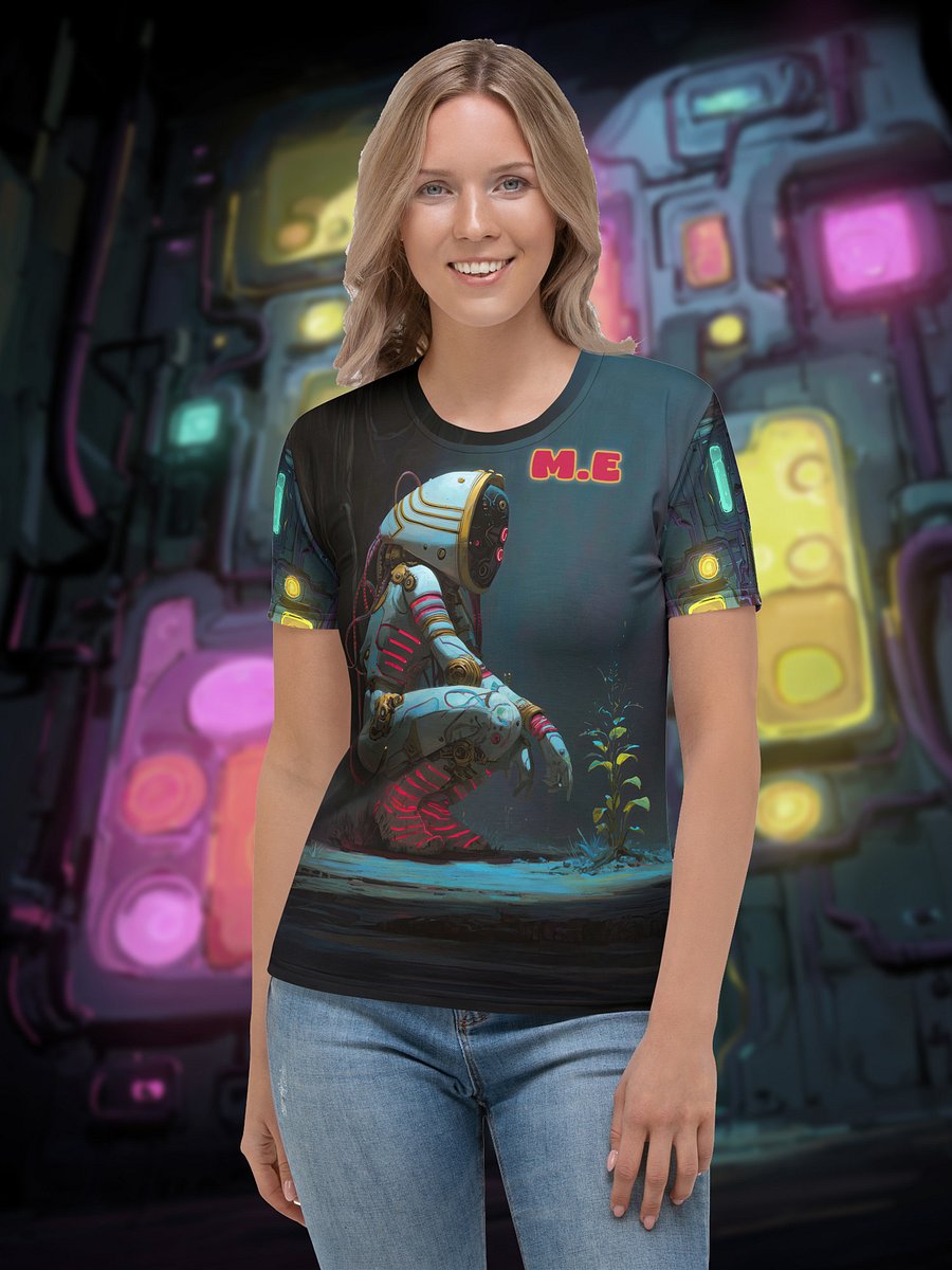 Neon Eden – Futuristic Astronaut T-Shirt by M.E product image (1)