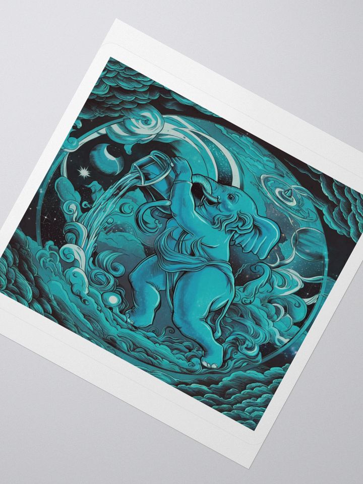 Aquarius Celestial Elephant Vinyl Sticker - Exclusive Zodiac Fantasy Art product image (6)