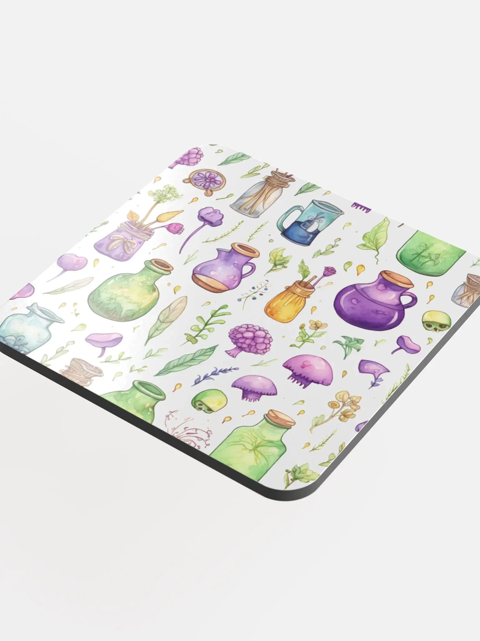 Glossed Cork Coaster 🟩 🔶 🟪 Fascinating Watercolor Pattern - Motif 2 product image (4)