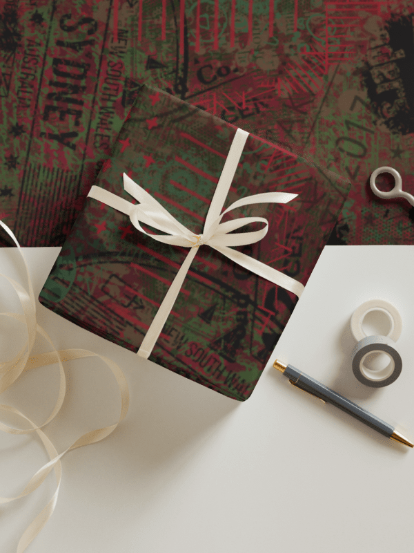 Red Green Grunge Wrapping Paper product image (5)