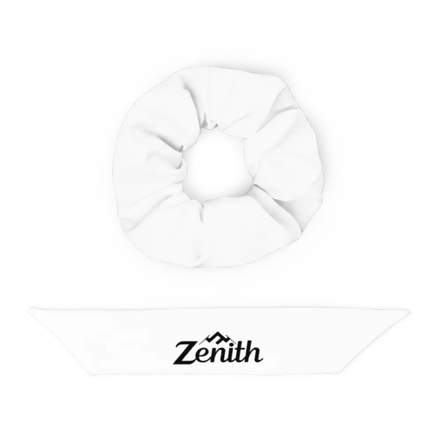 Zenith White Print Scrunchie - Eco-Friendly All-Over Design product image (6)