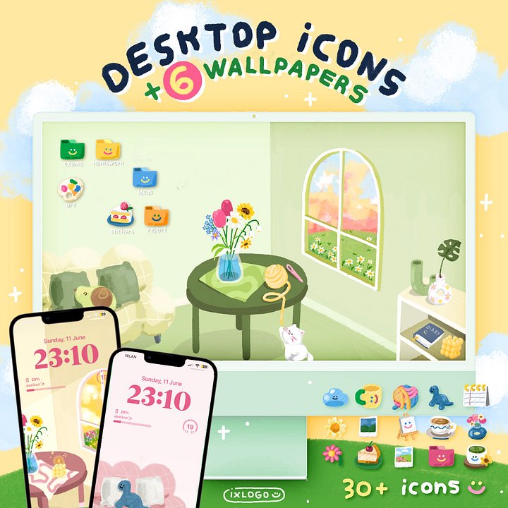 IXLOGO| 30 ICONS + WALLPAPERS little living room (for iOS & Windows) product image (2)