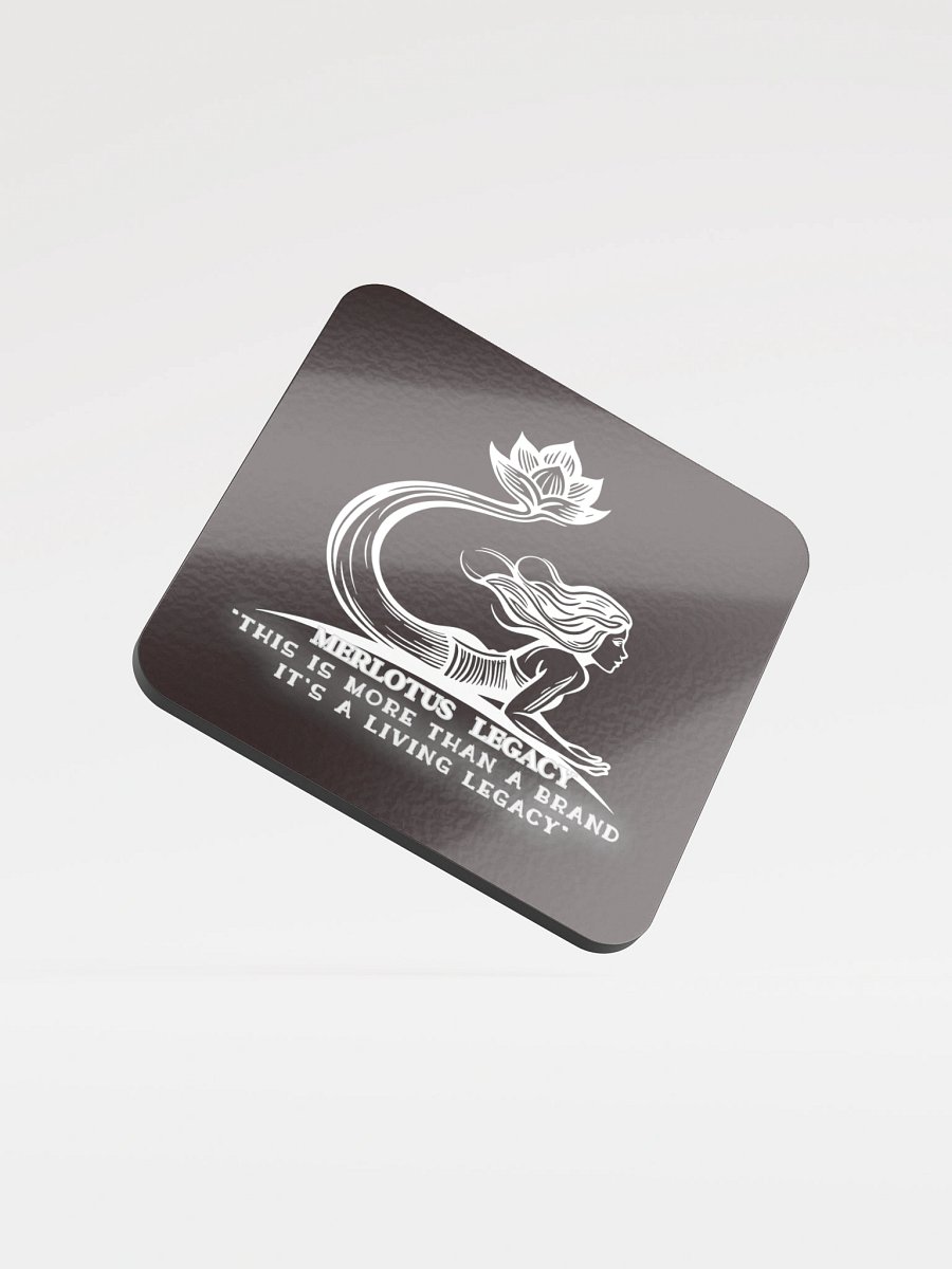 Cork Coaster – Black with White Emblem ♻️ Rooted in nature. Trimmed in purpose product image (1)